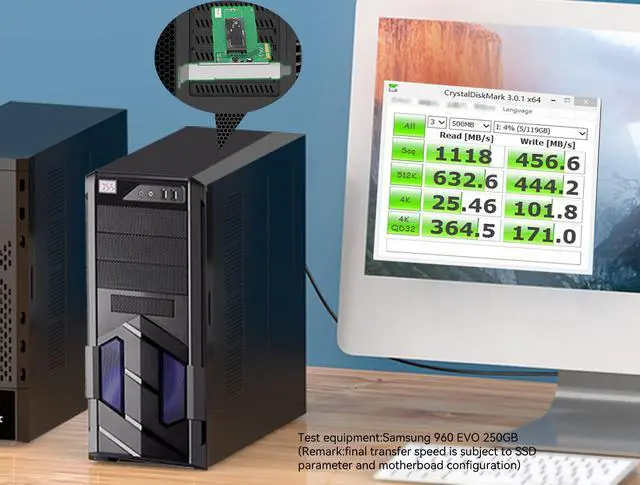 Alt view image 6 of 7 - MAIWO PCI Express M.2 SSD NGFF PCIe Card M.2 NVMe to PCIe 3.0 PCIEx4 M2 M-key NVMe PCIe Adapter Card (Support M.2 SSDs 22110,2280, 2260, 2242)