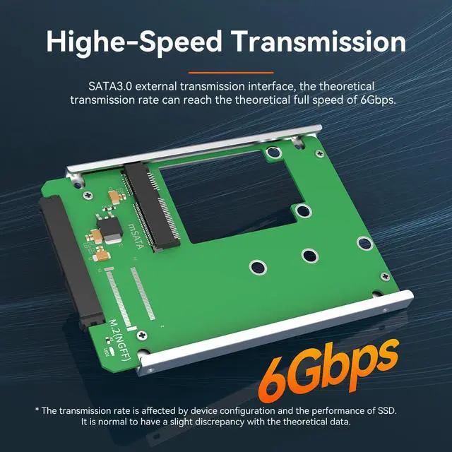 Alt view image 3 of 7 - MAIWO KT031A2 mSATA to 2.5 inch SATA SSD Adapter Add on Card Converter Convertor, Compatible with full mSATA SSD:30*50mm, Compatible for Kingston Transcend Intel Samsung