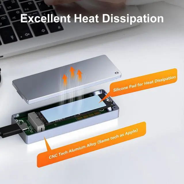Alt view image 7 of 7 - MAIWO MacBook SSD External Enclosure, Type-C to 12+16 PIN Apple Flash AHCI Hard Drive Adapter for 2013-2017 MacBook Pro, MacBook Air, Mac Pro, iMac, USB3.2 GEN2x2 Max 20Gbps