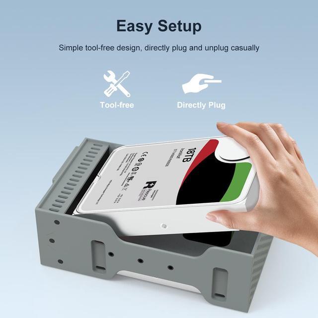 Alt view image 8 of 7 - MAIWO Dual Bay 3.5'' SATA HDD Docking Station with Cooling Fan, 10Gbps Type C SATA I II III External Hard Drive Raid Enclosure, 36TB Capacity, with RAID 0/1/Normal/Large Raid Modes