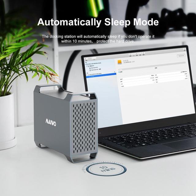 Alt view image 6 of 7 - MAIWO Dual Bay 3.5'' SATA HDD Docking Station with Cooling Fan, 10Gbps Type C SATA I II III External Hard Drive Raid Enclosure, 36TB Capacity, with RAID 0/1/Normal/Large Raid Modes