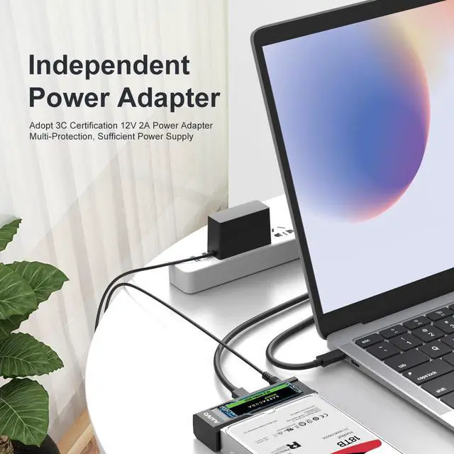 Alt view image 3 of 7 - MAIWO Type C to 2.5'' 3.5'' SATA Adapter to M.2 NVMe SATA Reader, USB3.2 Gen2 Converter for M.2 2.5/3.5 Hard Drive (Up to 18TB)