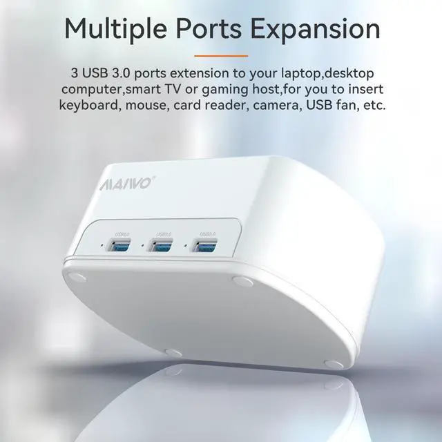 Alt view image 5 of 7 - MAIWO Dual Bay Hard Drive Docking Station USB 3.0 Adapter Dock Offline Cloner Duplicator for 2.5/3.5 inch SATA HDD/SSD, with 3 USB3.0 Ports Hub, support 36TB capacity