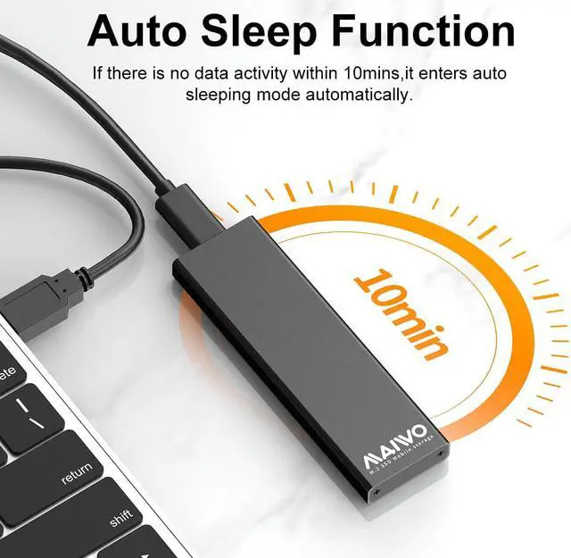 Alt view image 5 of 7 - MAIWO Aluminium USB 3.1 M.2 SATA SSD External Hard Drive Enclosure Type C Adapter Case with UASP, Support M.2 SATA  Hard Drive SSD in Size 2280/2260/2242/2230 with B-Key / B+M-Key