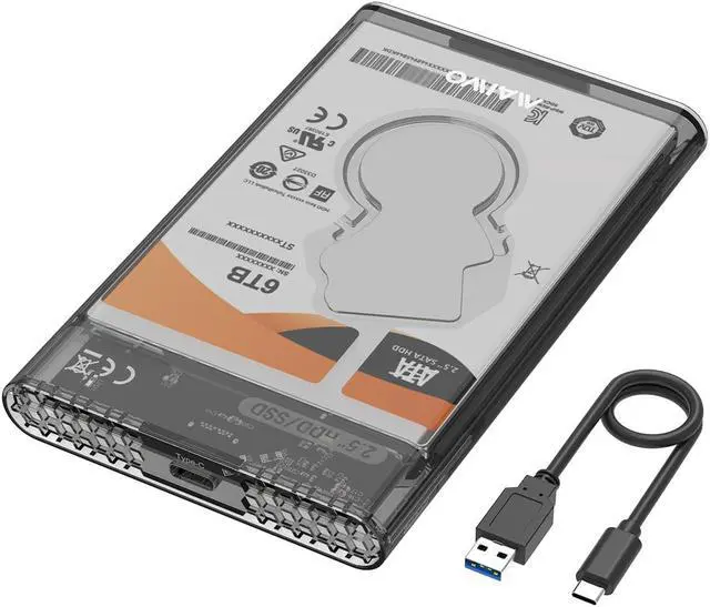 Alt view image 2 of 7 - MAIWO Tool-Free USB Type C to SATA III External Hard Drive Enclosure Case for All 7mm 9.5mm 2.5 inch SATA SSD HDD Hard Disk Up to 6TB Support UASP