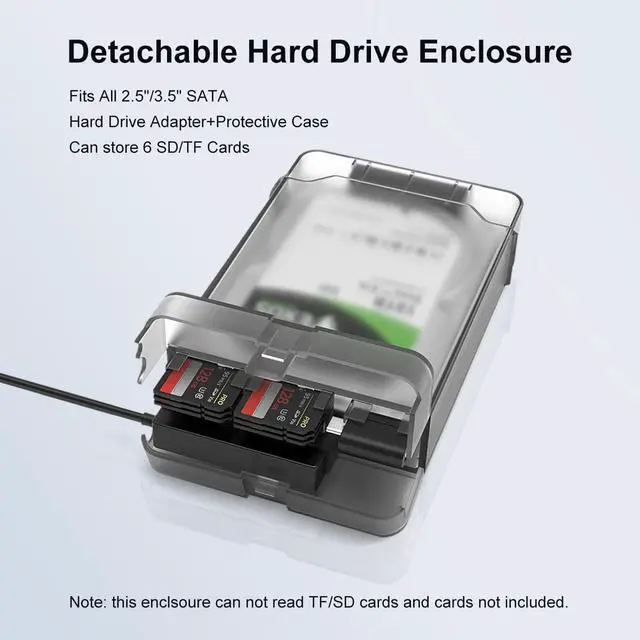Alt view image 3 of 7 - MAIWO Tool-Free 2.5/3.5" USB 3.0 External Hard Drive SSD Enclosure Black - 1 Bay USB 3.0 w/UASP & SATA III, Up To 16TB.