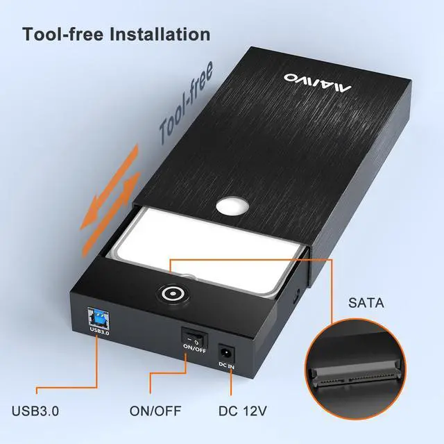 Alt view image 6 of 7 - MAIWO RGB Gaming Design  USB 3.0 to SATA for 2.5 " 3.5" SATA HDD SSD Enclosure with Aluminum Case,  Transmission Speed Up to 5Gbps, Tools free