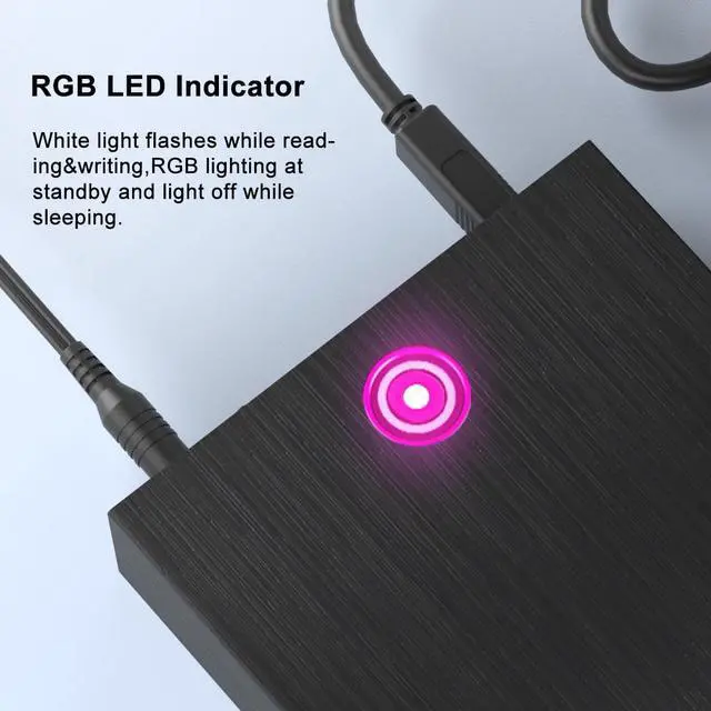 Alt view image 3 of 7 - MAIWO RGB Gaming Design  USB 3.0 to SATA for 2.5 " 3.5" SATA HDD SSD Enclosure with Aluminum Case,  Transmission Speed Up to 5Gbps, Tools free
