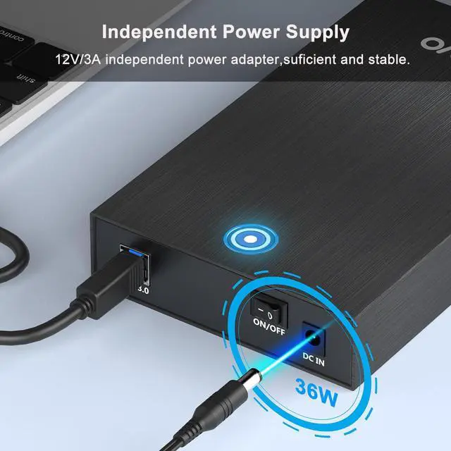 Alt view image 5 of 7 - MAIWO RGB Gaming Design  USB 3.0 to SATA for 2.5 " 3.5" SATA HDD SSD Enclosure with Aluminum Case,  Transmission Speed Up to 5Gbps, Tools free