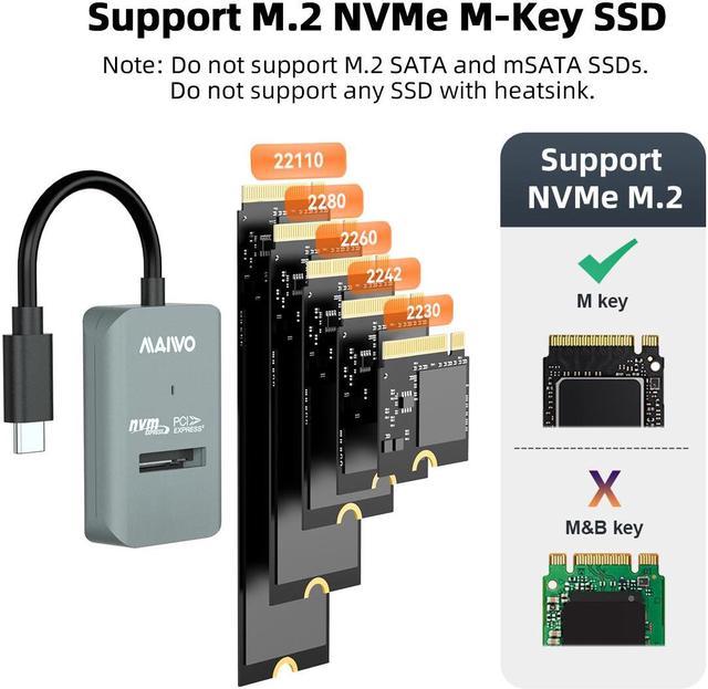 MAIWO M.2 NVMe SSD Docking Station, M.2 NVMe M-Key to Type C