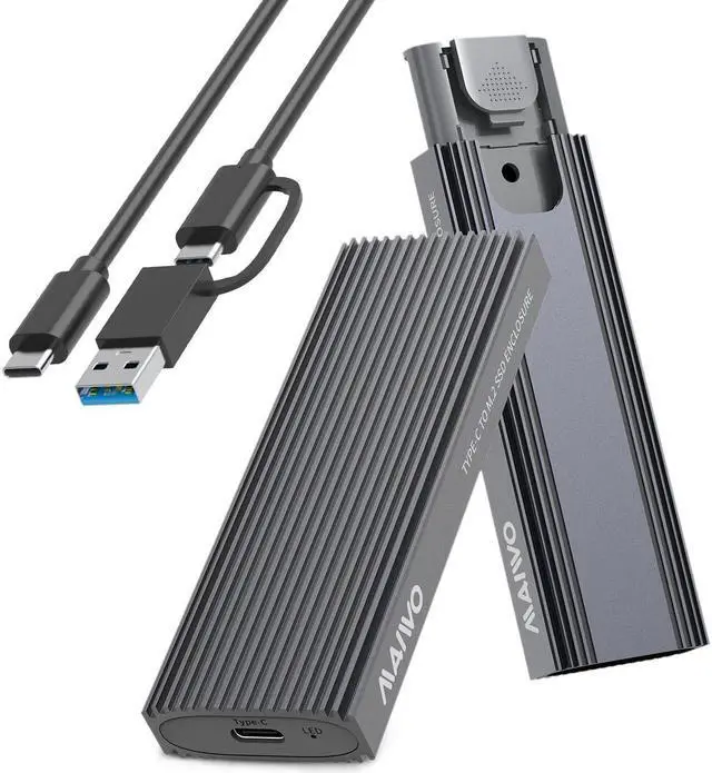 Main image of MAIWO M.2 SATA/NVMe SSD Enclosure Aluminum Tool free Type C to M.2 SSD Hard Drive Adapter Up to 10Gbps