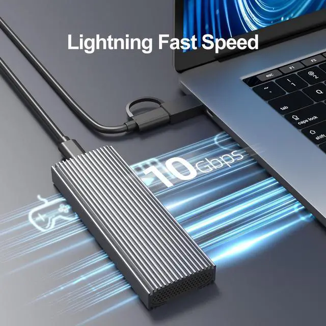 Alt view image 3 of 7 - MAIWO M.2 SATA/NVMe SSD Enclosure Aluminum Tool free Type C to M.2 SSD Hard Drive Adapter Up to 10Gbps