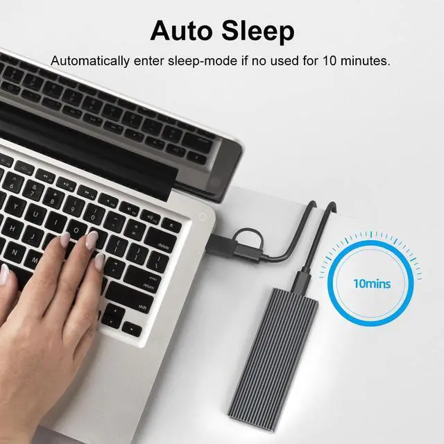 Alt view image 5 of 7 - MAIWO M.2 SATA/NVMe SSD Enclosure Aluminum Tool free Type C to M.2 SSD Hard Drive Adapter Up to 10Gbps