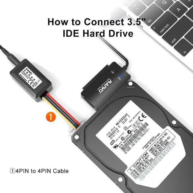 Alt view image 6 of 7 - MAIWO USB 3.0 to 2.5'' 3.5'' SATA/IDE Enclosure Adapter Converter for Universal 2.5 3.5 inch IDE and SATA HDD/SSD, 5.25 inch DVD/CD-ROM Optical Drive, 18TB Capacity, 12V/2A Power Adapter