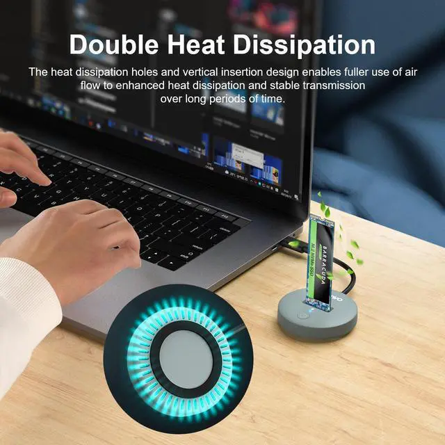 Alt view image 5 of 7 - MAIWO M.2 NVMe / SATA SSD to USB Type C Adapter Dock, Tool Free M.2 SSD Enclosure, Up to 10Gbps Transmission Rate, Support SSD Size 2230/2242/2260/2280/22110