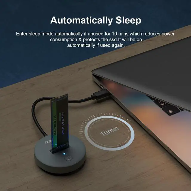 Alt view image 4 of 7 - MAIWO M.2 NVMe / SATA SSD to USB Type C Adapter Dock, Tool Free M.2 SSD Enclosure, Up to 10Gbps Transmission Rate, Support SSD Size 2230/2242/2260/2280/22110