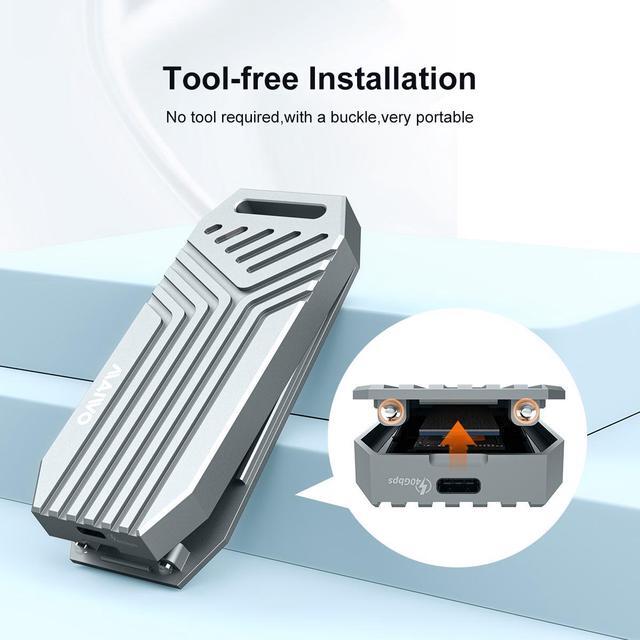 Alt view image 6 of 6 - MAIWO USB4.0 40Gbps NVMe SSD Enclosure for M1 M2 Pro/Max, Compatible with Thunderbolt 4/3 USB4.0/3.2/3.1/3.0/2.0, 8TB Capacity, Support M.2 NVMe M-Key M+B-Key 2280mm, Tool Free Case