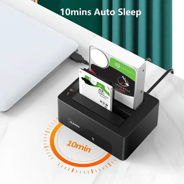 Alt view image 7 of 7 - MAIWO Dual Bay Docking Station for SATA 2.5/3.5inch Hard Drive with offline Cloning Duplicator, USB3.0 SATA HDD SSD Enclosure, Supports UASP, up to 32TB Capacity, SATA Hard Drive Dock/Adapter/Reader