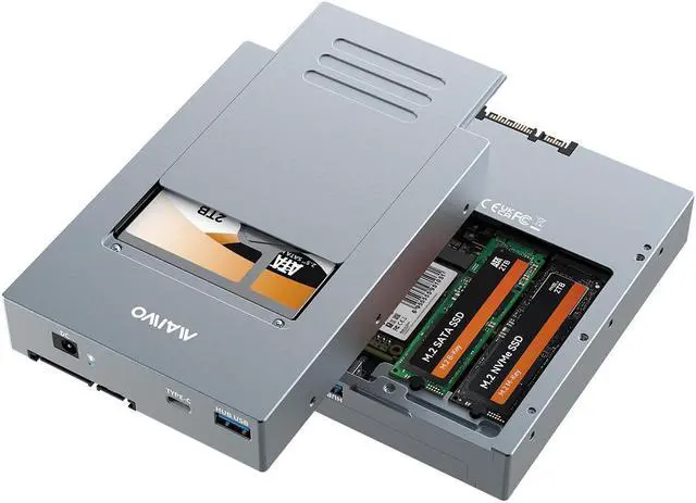 Main image of MAIWO USB3.2 Gen2 Type-C Docking Station with 5 Hard Drive Enclosures for M.2 NVMe/M.2 SATA/mSATA/2.5 SATA, Type A 8-in-1 Hard Drive Reader,10Gbps,Works with USB Flash Drive Card Reader Mouse