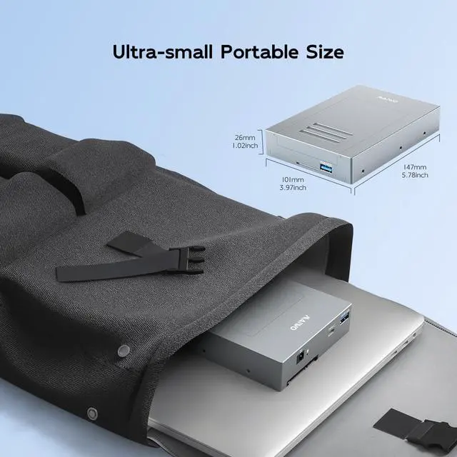 Alt view image 7 of 7 - MAIWO USB3.2 Gen2 Type-C Docking Station with 5 Hard Drive Enclosures for M.2 NVMe/M.2 SATA/mSATA/2.5 SATA, Type A 8-in-1 Hard Drive Reader,10Gbps,Works with USB Flash Drive Card Reader Mouse