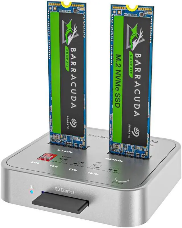 Main image of MAIWO K3016CL M.2 SATA/NVMe Docking Station, USB C 10Gbps Clone Duplicator, with SD Express Card Base, Support Offline Clone and one- Key System Disk Copy