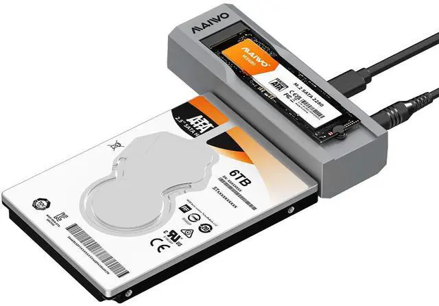 Main image of MAIWO M.2 SATA to 2.5'' 3.5''SATA Enclosure with Offline Clone, M.2 B+M Key to 3.5inch HDD Cloner, USB-C Type-C Max 5Gbps Standalone Clone Duplicator