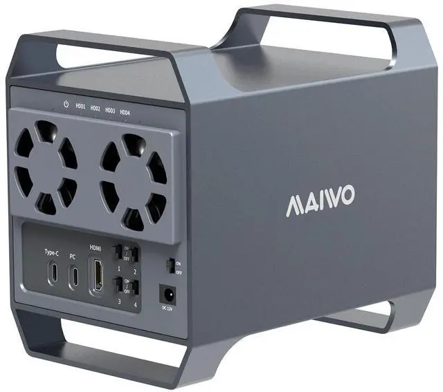 Main image of MAIWO 4 Bay Hard Drive Enclosure with USB-C & 10 Gbps Speed, 4-Bay DAS Design for 3.5 SATA HDDs with 2 Cooling Fans, USB3.1 HDD Enclosure Daisy Chain Expansion, DAS(NO RAID)