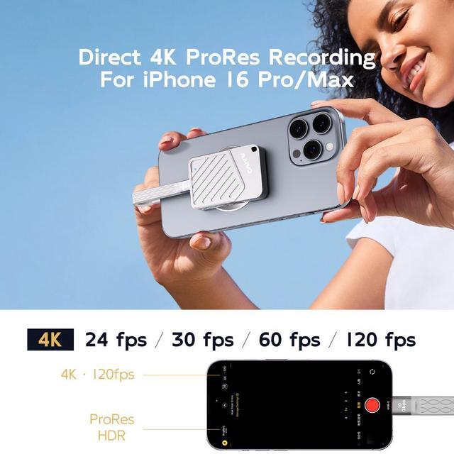Alt view image 4 of 6 - MAIWO Magnetic Portable SSD 1TB External Solid State Drive, USB 3.2 GEN 2 Type-C Up to 2000MB/s, Mini PSSD Supports 4K Videos ProRes for iPhone MacBook Pro macMini PS5, Aluminum(Silver, 1TB)