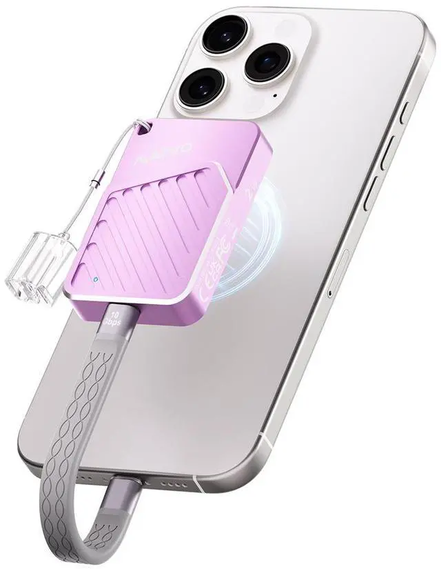 Main image of MAIWO Magnetic Portable SSD 1TB External Solid State Drive, USB 3.2 GEN 2 Type-C Up to 2000MB/s, Mini PSSD Supports 4K Videos ProRes for iPhone MacBook Pro macMini PS5, Aluminum(Pink, 1TB)