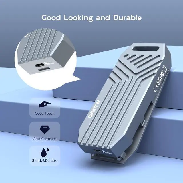 Alt view image 6 of 7 - MAIWO 40Gbps NVMe Enclosure, ASM2464PD Chip, Fits M.2 SSD 2280 M-Key Built-in Cooling Fan Supports Thunderbolt3/4 USB4/3.0/2.0 Tool Free 8TB Capacity Aluminum Alloy Case (K1695F)