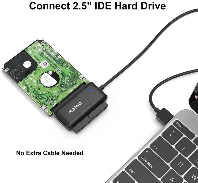 Alt view image 4 of 7 - MAIWO SATA IDE to USB 3.0 Adapter Cable, External Hard Drive Reader Converter for Universal 2.5/3.5 Inch IDE/SATA HDD/SSD and 5.25 inch DVD/CD-ROM Drive, 12V/2A Power Adapter
