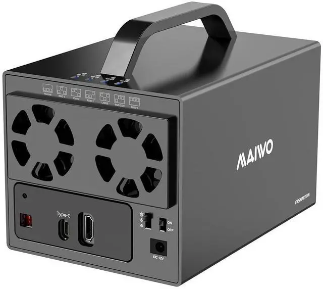 Main image of MAIWO 4 Bay RAID Enclosure for 3.5 inch SATA Hard Drive with Two Fans, Support UASP 4K HDTV, 64TB USB3.1 Type-C 5Gbps Speed, RAID 0/1/3/5/10 Clone Large Normal