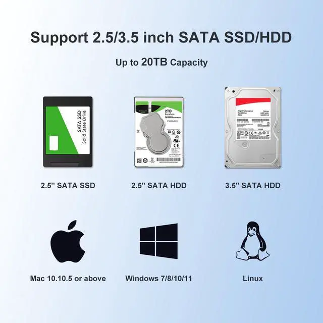 Alt view image 3 of 6 - MAIWO Single Bay SATA SSD HDD Docking Station with Hub Expansion, Gigabit Ethernet,4K HDTV Video Port, USB 3.2 Ports, SD TF Card Reader, Audio Mic Port for MacBook