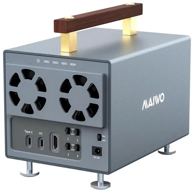 Main image of MAIWO 4 Bay 3.5 inch SATA Hard Drive Enclosure with SATA III Chipset USB-C 10Gbps, 88TB Capacity, Support 4K HDTV/Type-C Extend/Daisy Chain/External HDD Enclosure,12V/7A Power (K35294A)