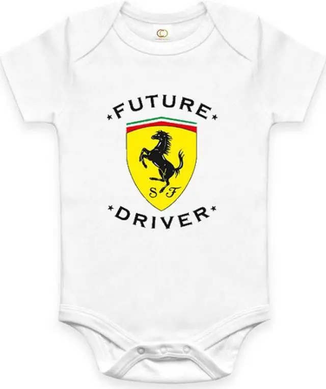 Alt view image 2 of 2 - RARE NEW FUTURE FERRARI DRIVER BABY FUNNY BODYSUIT JUMP SUIT ONE PIECE ROMPER ONESIE