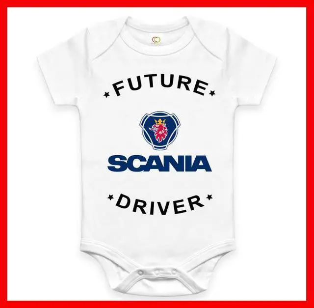 Main image of RARE FUTURE SCANIA TRUCK DRIVER BABY FUNNY BODYSUIT JUMP SUIT ONE PIECE ROMPER ONESIE