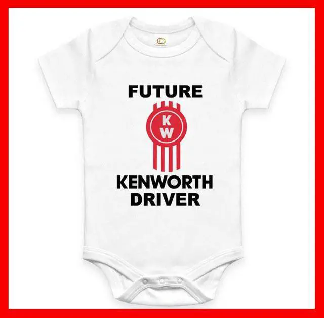 Main image of RARE NEW FUTURE KENWORTH DRIVER BABY FUNNY BODYSUIT JUMP SUIT ONE PIECE ROMPER ONESIE