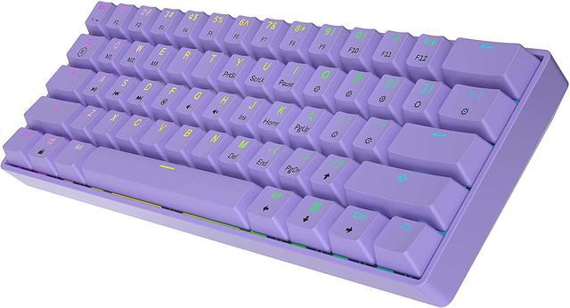 GK61 Mechanical Gaming Keyboard 61 Keys Multi Color RGB Illuminated LED  Backlit Wired Programmable for PC/Mac Gamer (Gateron Optical Blue,  Lavender) Gaming Keyboards