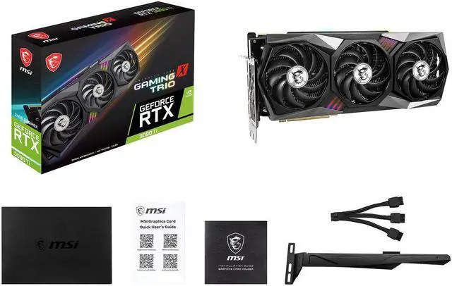 Alt view image 7 of 7 - MSI Gaming GeForce RTX 3090 Ti 24GB GDDR6X PCI Express 4.0 SLI Support ATX Video Card RTX 3090 TI GAMING X TRIO 24G Graphics Cards