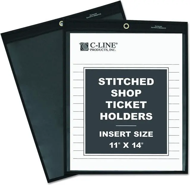Alt view image 3 of 14 - C-Line Shop Ticket Holders Stitched One Side Clear 75" 11 x 14 25/BX 45114