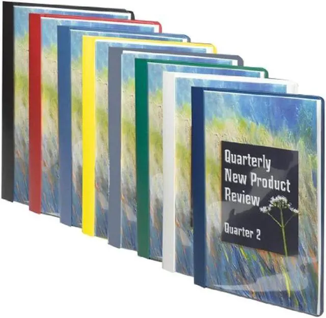 Alt view image 7 of 10 - Smead Poly Report Cover Tang Clip Letter 1/2" Capacity Clear/Blue 25/Box 87452