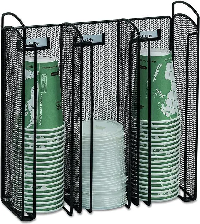 Alt view image 17 of 20 - Safco Onyx Mesh Cup and Lid Holder, Black-BL
