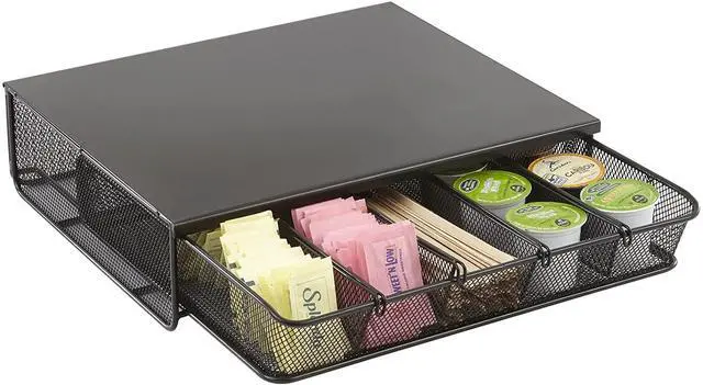 Alt view image 11 of 20 - Safco 1 Drawer Hospitality Organizer 5 Compartments 12 1/2 x 11 1/4 x 3 1/4 Bk 3274BL