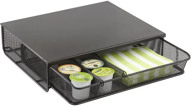 Alt view image 14 of 20 - Safco 1 Drawer Hospitality Organizer 5 Compartments 12 1/2 x 11 1/4 x 3 1/4 Bk 3274BL