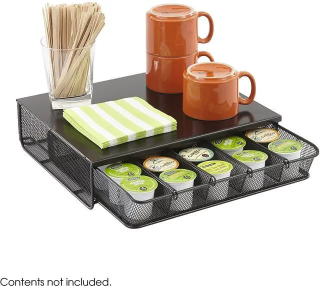 Alt view image 12 of 20 - Safco 1 Drawer Hospitality Organizer 5 Compartments 12 1/2 x 11 1/4 x 3 1/4 Bk 3274BL