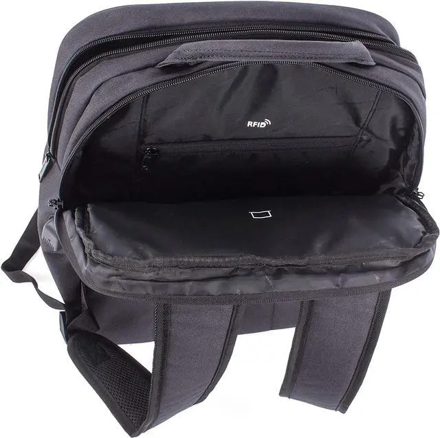 Alt view image 7 of 12 - Swiss Mobility Charcoal Cadence - backpack Double Compartment Model BKP1012SMCH