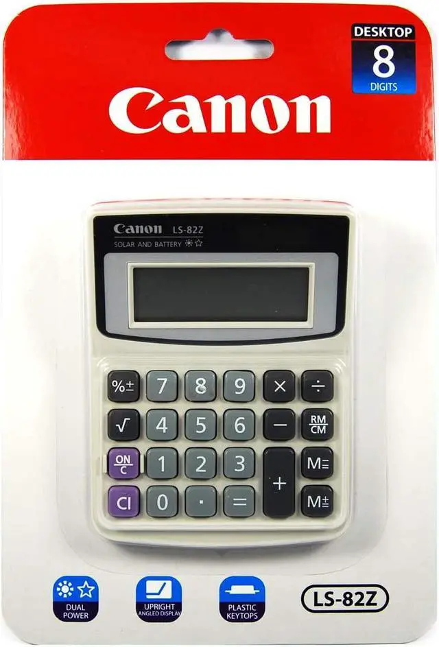 Alt view image 4 of 4 - Canon CNMLS82Z 8-Digit Portable Calculator- Lrg LCD- Dual Power- 3-.50in.x4in.x1in.