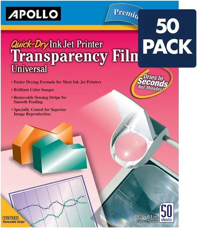 Alt view image 10 of 14 - Apollo VCG7033S Apollo Quick Dry Universal Ink Jet Printer Film