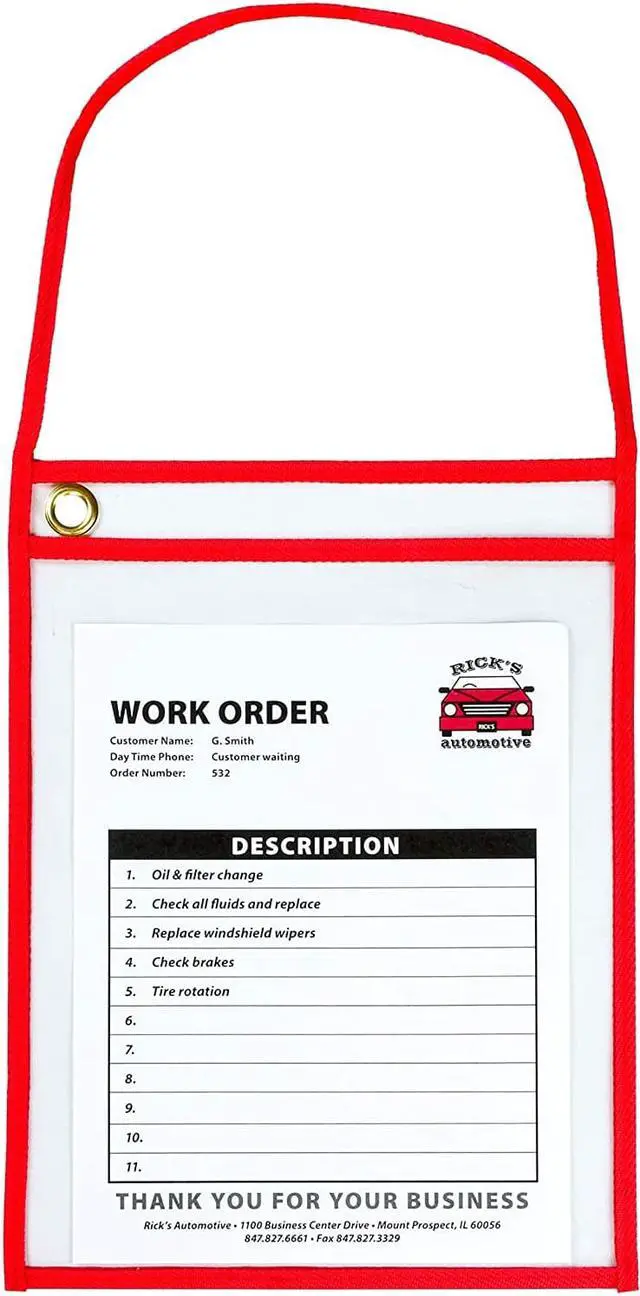 Alt view image 5 of 19 - C-Line Shop Ticket Holder w/ Strap 9"Wx12"H 15/BX Red 41924
