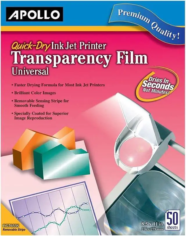 Alt view image 9 of 14 - Apollo VCG7033S Apollo Quick Dry Universal Ink Jet Printer Film